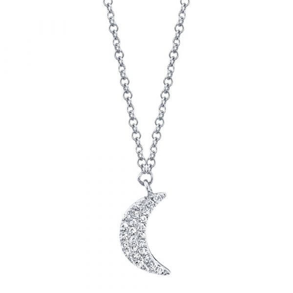 Diamond Crescent Moon Necklace by Shy Creation