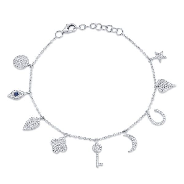 Diamond and Sapphire Charm Bracelet by Shy Creation
