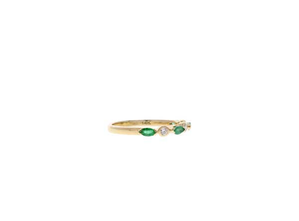 Emerald Stacking Ring Showcase Side View