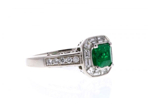 Estate Emerald Ring Showcase 3/4 View