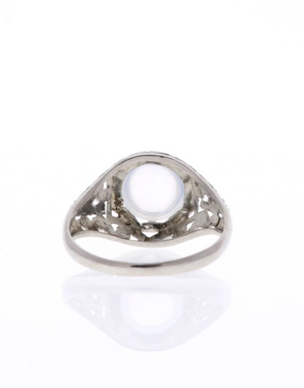 edwardian moonstone ring in platinum