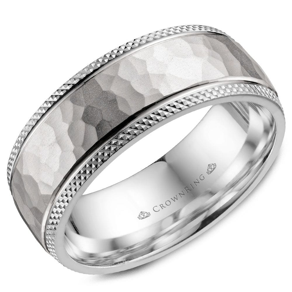 Hammered Textured Edge Wedding Band - Nelson Coleman Jewelers