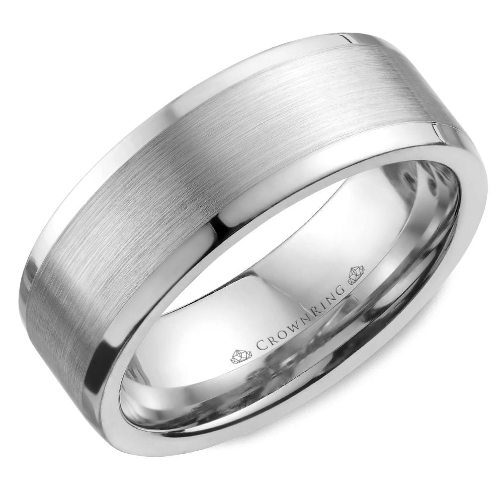Diagonal Striped Men's Wedding Band | Nelson Coleman Jewelers