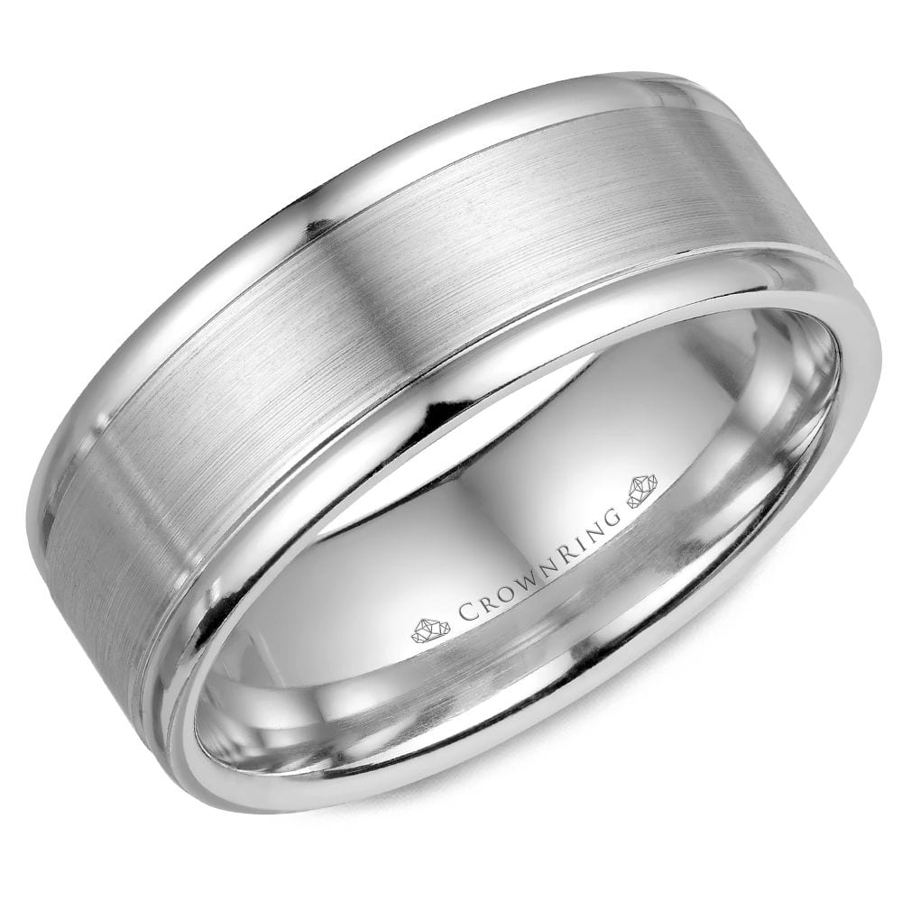 Polished and Satin Men's Wedding Band - Nelson Coleman Jewelers