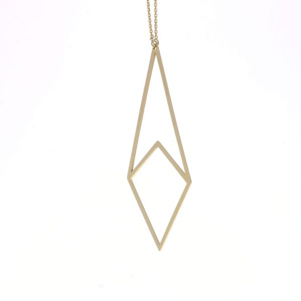 yellow gold geometric necklace