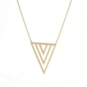 yellow gold triangle necklace