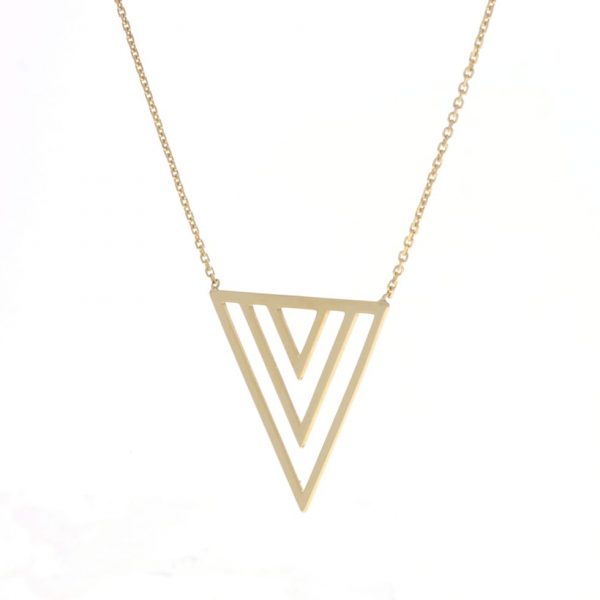 yellow gold triangle necklace