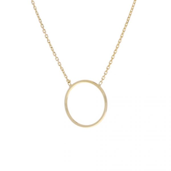 yellow gold circle necklace