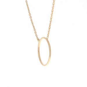yellow gold open circle necklace