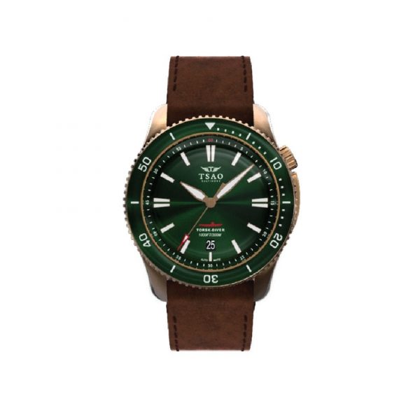 Bronze Torsk Diver with Emerald Green Dial by Tsao Baltimore