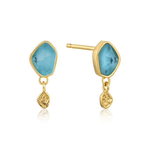 Turquoise Drop Stud Earrings by Ania Haie
