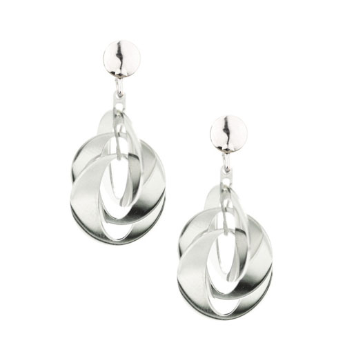 Oval Circle Layered Earrings Showcase View
