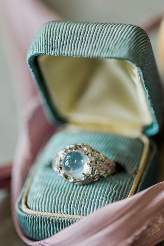 Platinum Moonstone Ring