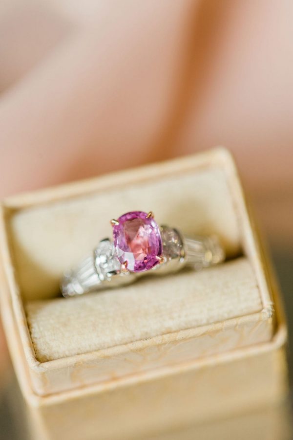custom pink sapphire alternative engagement ring