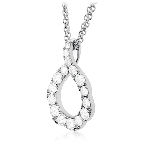 Lorelei Crescent Pendant by Hearts On Fire Showcase Side View