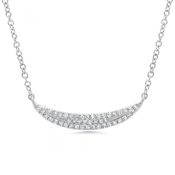 Diamond Crescent Necklace Front View