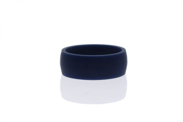Navy Silicone Ring by Heavy Stone Rings Showcase Side View