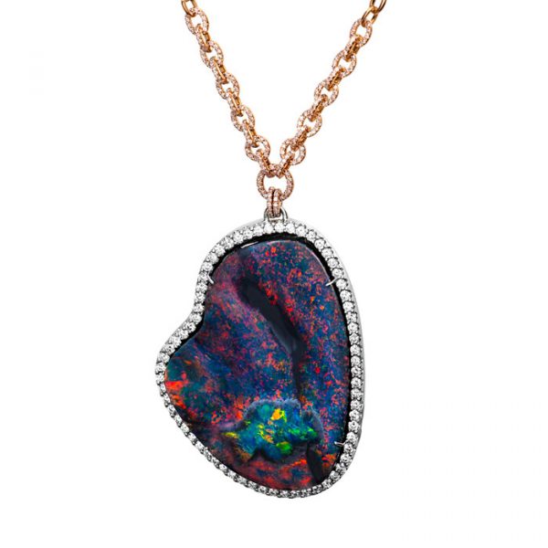 Black Opal Necklace Showcase View