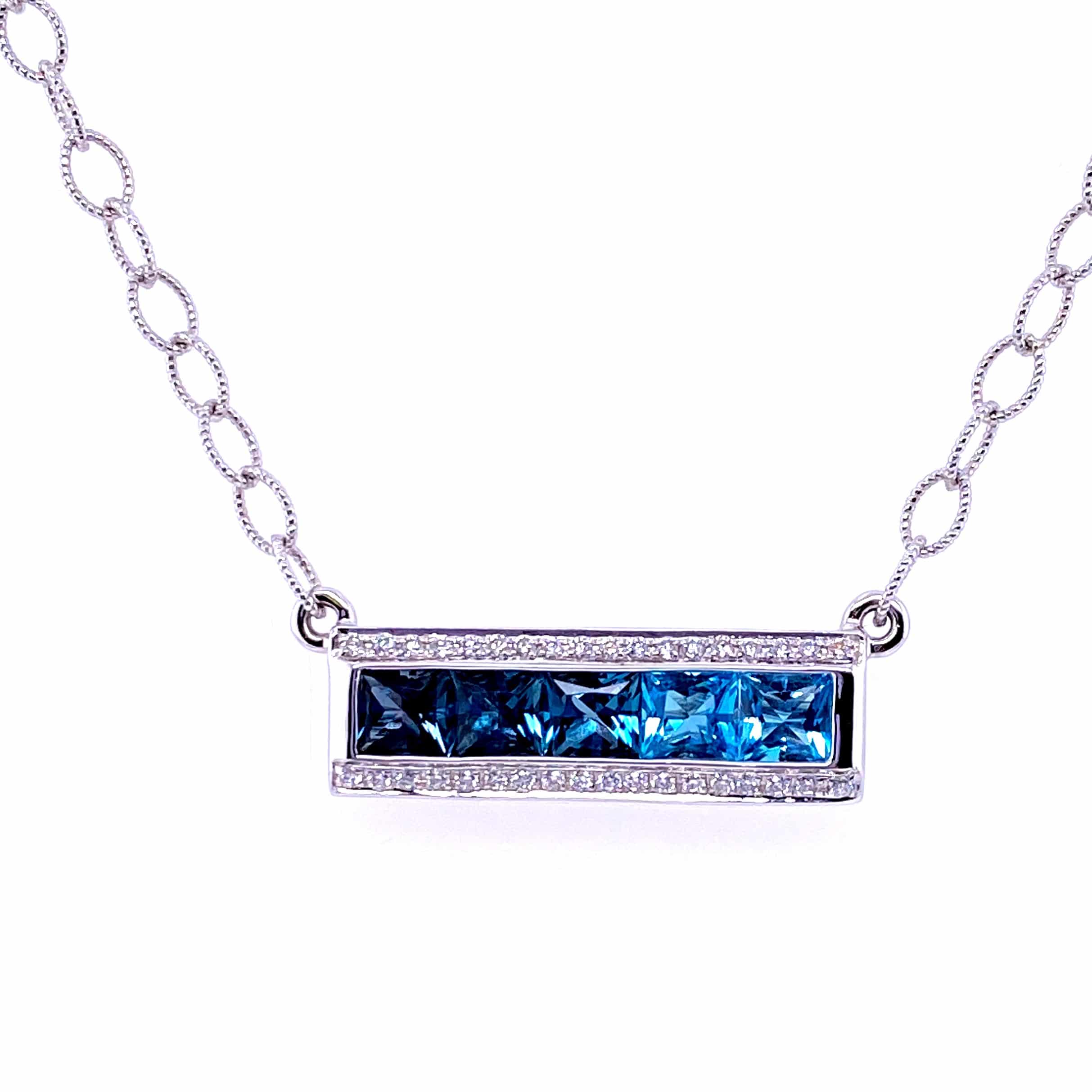 Blue Topaz and Diamond Necklace by Bellarri - Nelson Coleman Jewelers