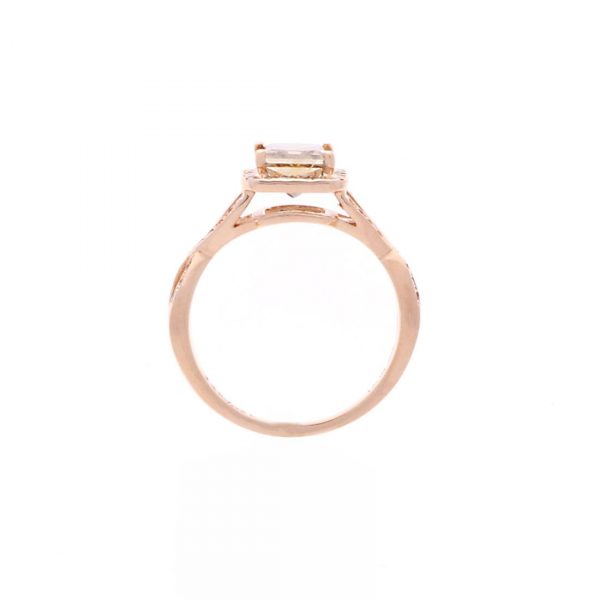 Princess Cut Brown Diamond Engagement Ring