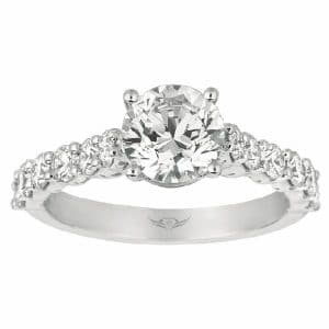 Classic Engagement Ring Mounting in White Gold by Martin Flyer