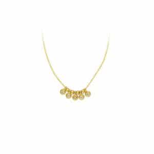 14 karat diamond bezel set necklace