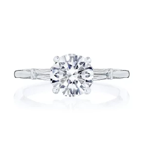 Three Stone Crescent Engagement Mounting by Tacori