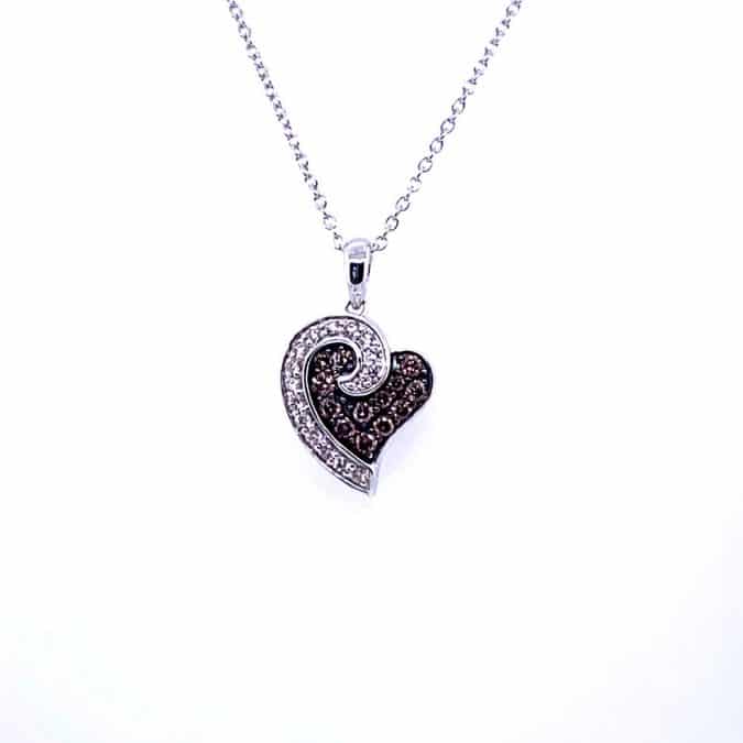 Chocolate® and Vanilla® Diamond Heart Pendant by Le Vian®