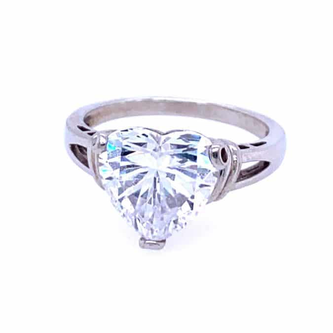 Estate Cubic Zirconia Heart Ring