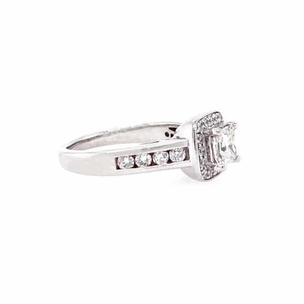 Estate Princess Cut Halo Engagement Ring