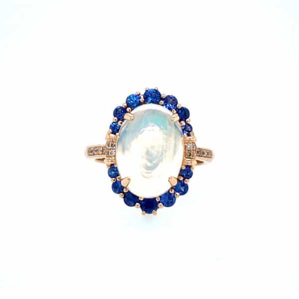 Opal, Sapphire, and Diamond Ring by Bellarri