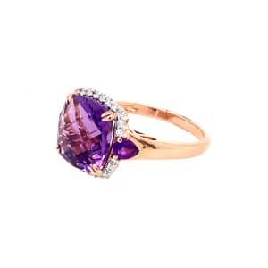 Amethyst and Diamond Ring by Bellarri
