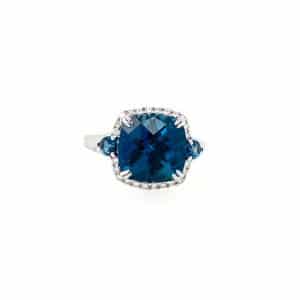 London Blue Topaz and Diamond Ring by Bellarri