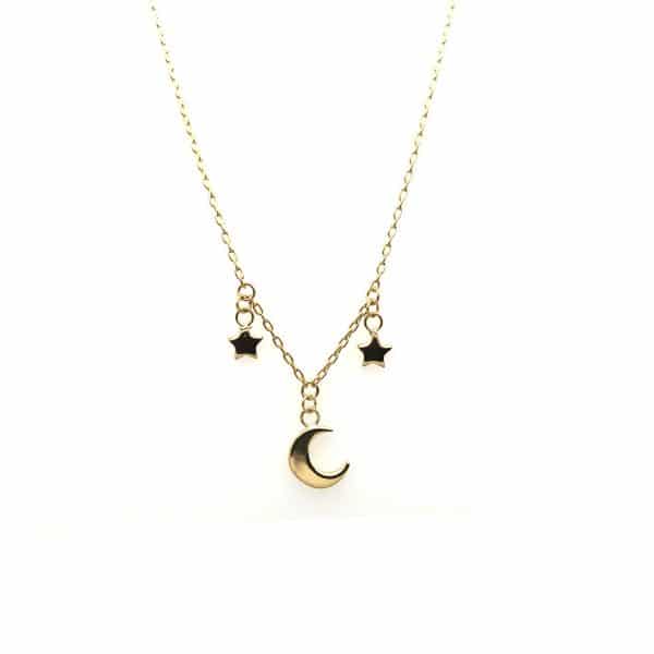 Stars and Crescent Moon Necklace