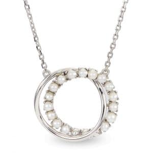 Freshwater Seed Pearl Double Circle Necklace
