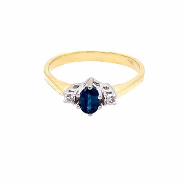 Estate Oval Sapphire and Diamond Ring