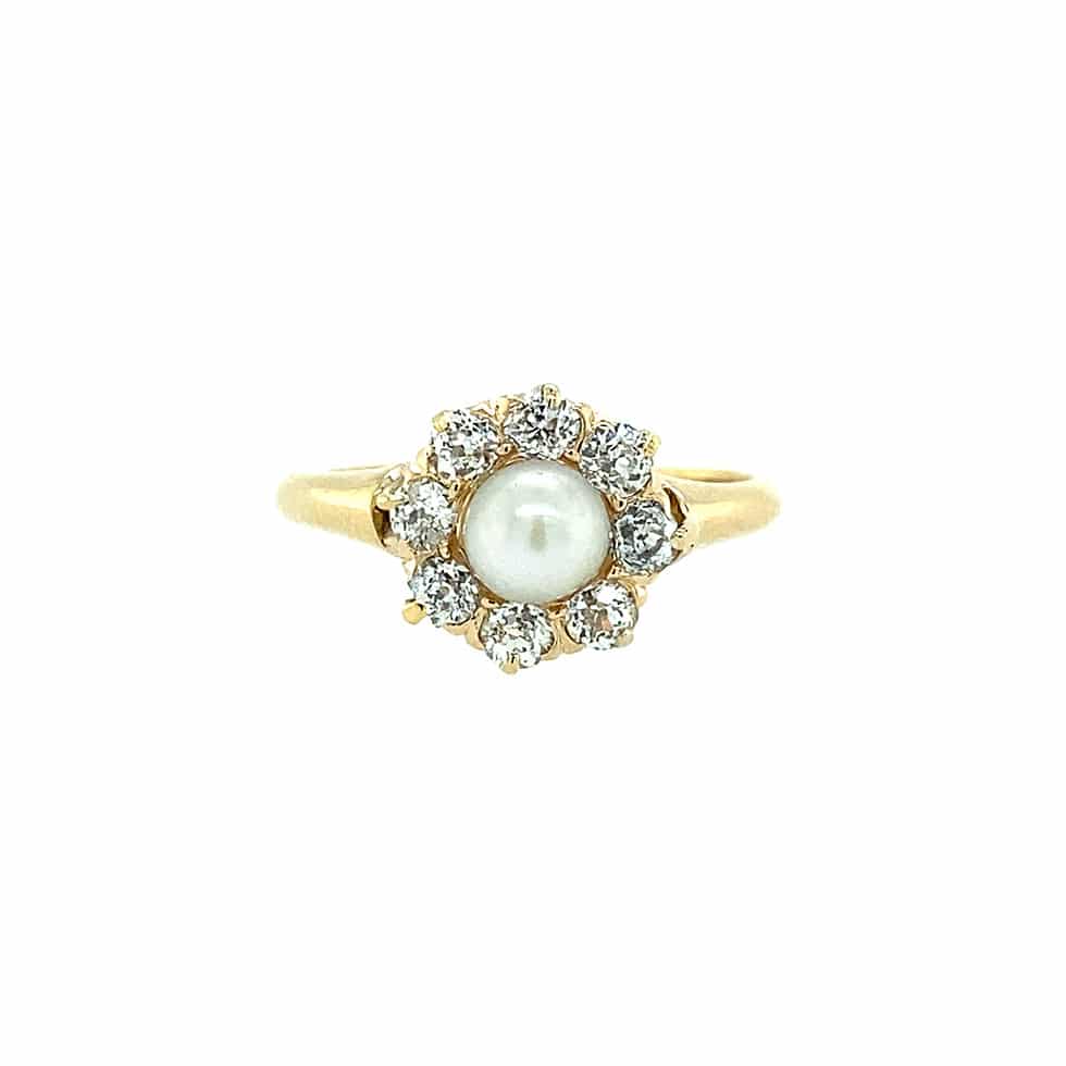 Estate Cultured Pearl and Diamond Ring - Nelson Coleman Jewelers