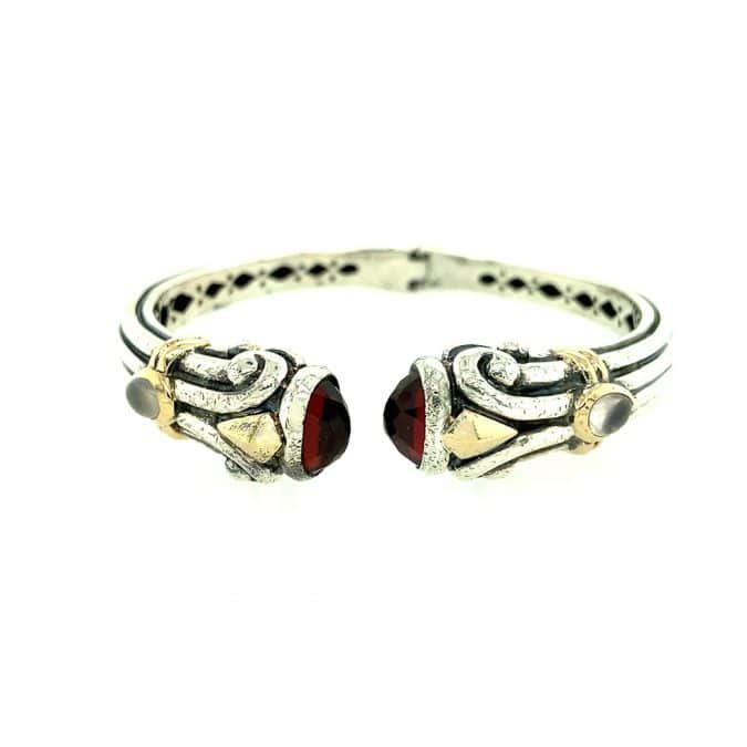 Estate Garnet and Moonstone Bangle