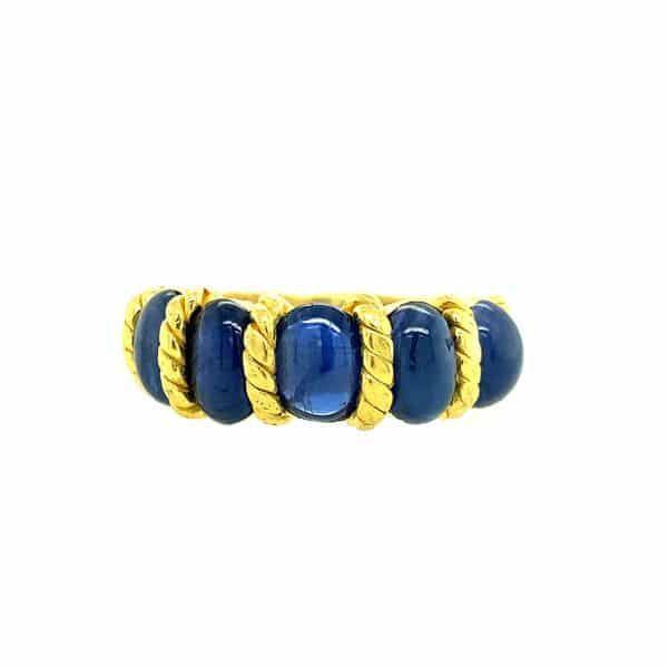 Estate Cabochon Blue Sapphire Ring