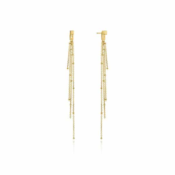 Gold Vermeil Tassel Drop Earrings by Ania Haie
