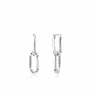 Silver Cable Link Earrings by Ania Haie