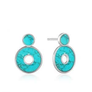 Turquoise Disc Ear Jackets by Ania Haie