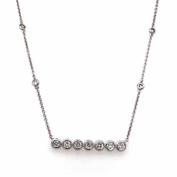 Bezel Set Diamond Bar Necklace by Effy