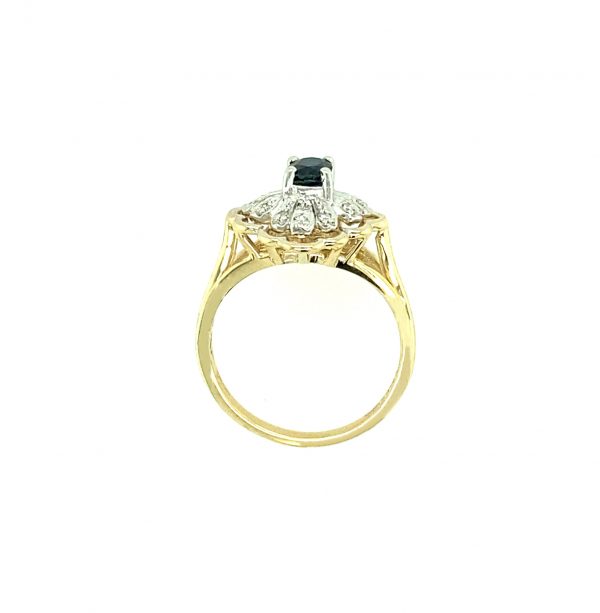 Estate Blue Sapphire and Diamond Ring