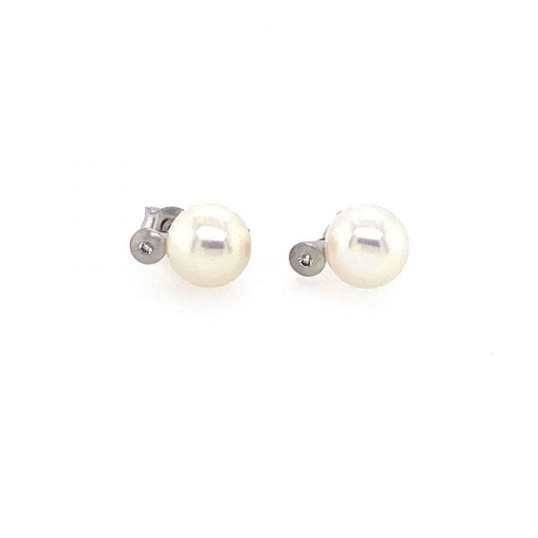 Freshwater Pearl and Diamond Studs