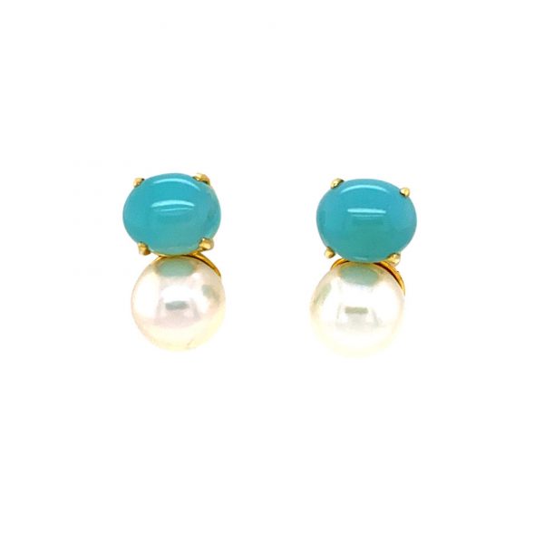 Freshwater Pearl and Chalcedony Earrings