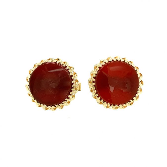 Estate Sardonyx Intaglio Cufflinks