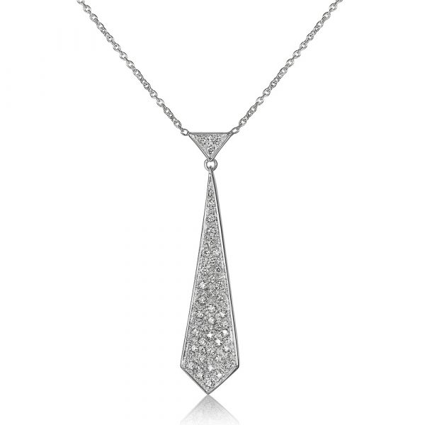 Diamond Tie Pendant Necklace