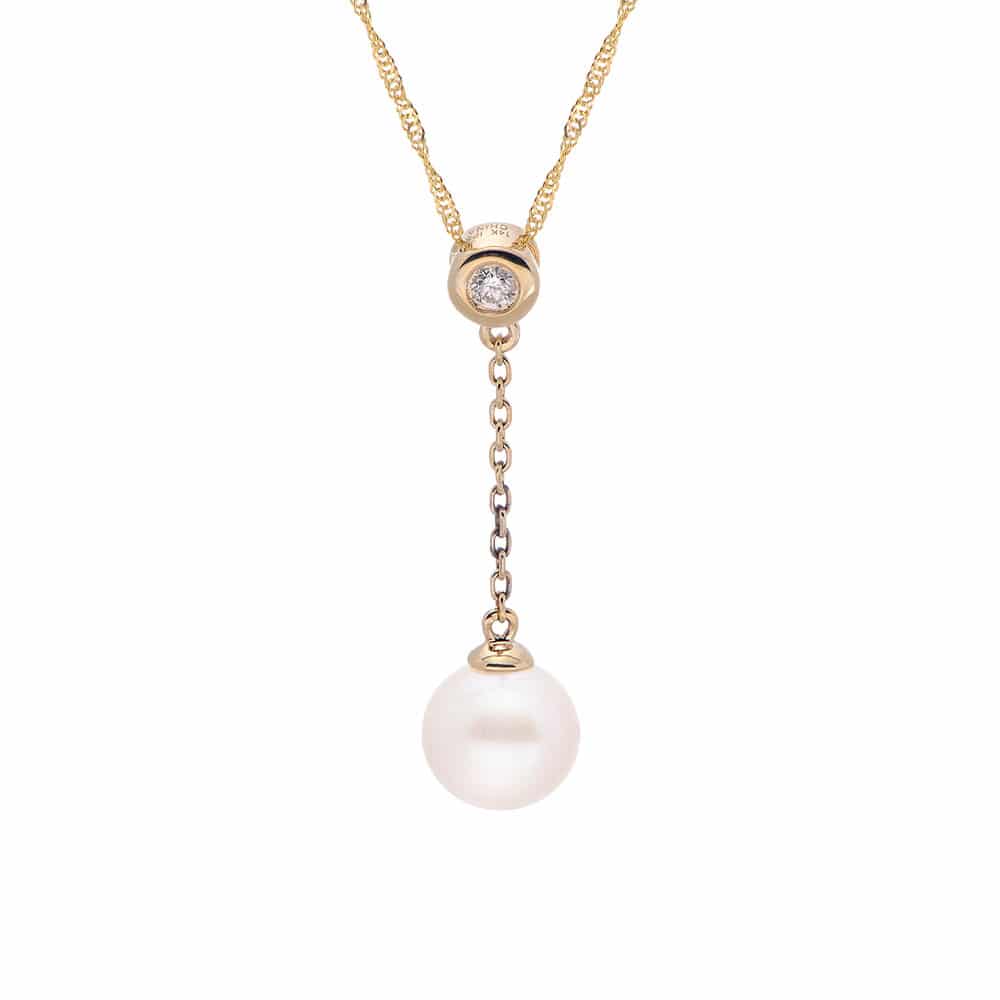 Akoya Pearl and Diamond Drop Pendant - Nelson Coleman Jewelers