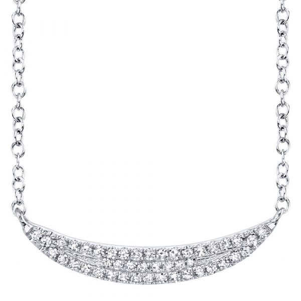 diamond pave crescent necklace